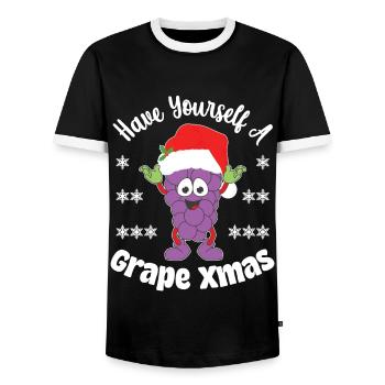 Have yourself a Grape Xmas - Männer Kontrast-T-Shirt - Schwarz/Weiß - Vorne - AI Model Female 172 light (172cm) & AI Model Male 178 light (178cm)