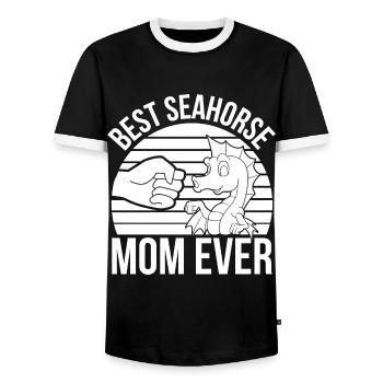Seepferdchen | Meer Seepferd Tiere Fische Geschenk - Männer Kontrast-T-Shirt - Schwarz/Weiß - Vorne - AI Model Female 172 light (172cm) & AI Model Male 178 light (178cm)
