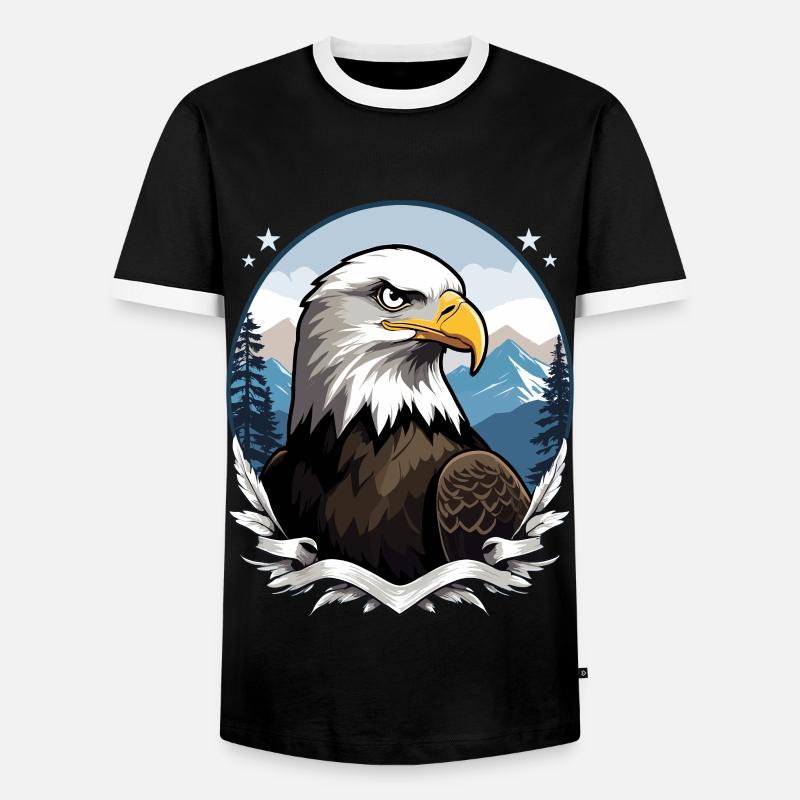 Bald eagle - Men's Ringer Shirt - black/white