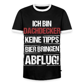 Je suis couvreur - apportez de la bière et décollez - T-shirt contrasté Homme - noir/blanc - Devant - AI Model Female 172 light (172cm) & AI Model Male 178 light (178cm)
