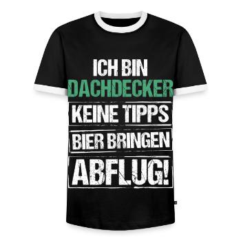 Je suis couvreur - apportez de la bière et partez - T-shirt contrasté Homme - noir/blanc - Devant - AI Model Female 172 light (172cm) & AI Model Male 178 light (178cm)