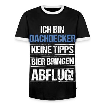 Je suis couvreur - apportez de la bière et partez - T-shirt contrasté Homme - noir/blanc - Devant - AI Model Female 172 light (172cm) & AI Model Male 178 light (178cm)