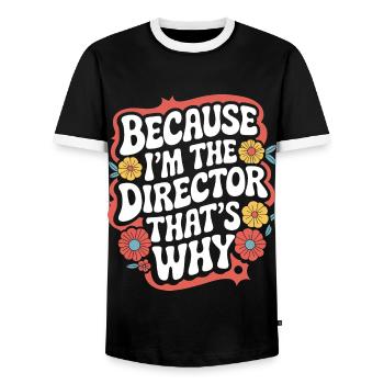 Filmmaker Film Director Cinematographer Film - Men's Ringer Shirt - black/white - Front - AI Model Female 172 light (172cm) & AI Model Male 178 light (178cm)