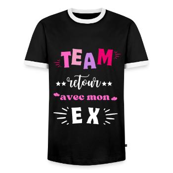 Team Retour avec Mon Ex - T-shirt contrasté Homme - noir/blanc - Devant - AI Model Female 172 light (172cm) & AI Model Male 178 light (178cm)