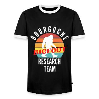 BOURGOGNE BIGFOOT RESEARCH TEAM - T-shirt contrasté Homme - noir/blanc - Devant - AI Model Female 172 light (172cm) & AI Model Male 178 light (178cm)