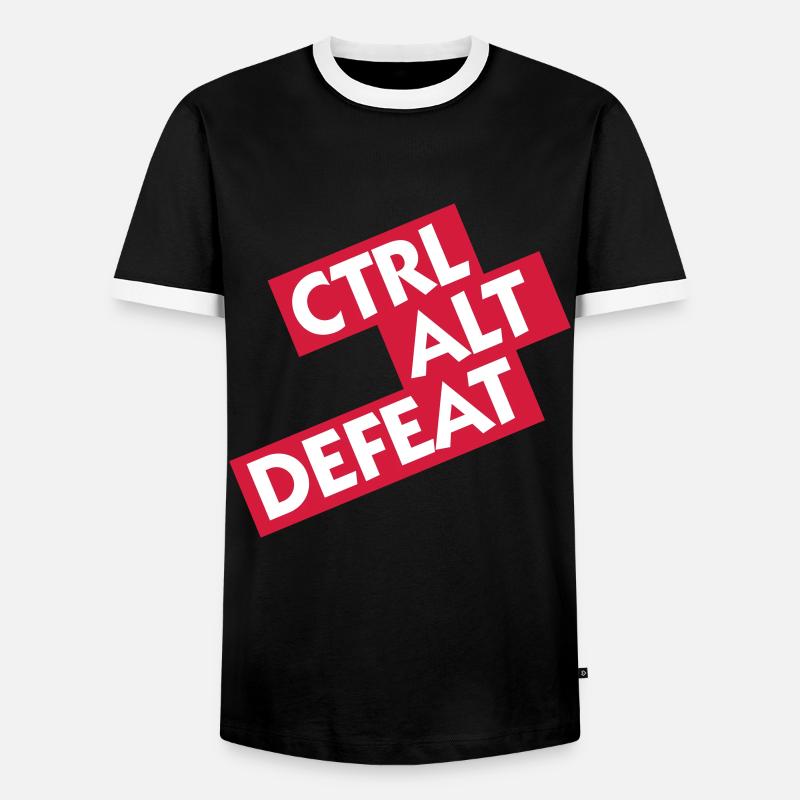 Ctrl Alt Defeat - Men's Ringer Shirt - black/white