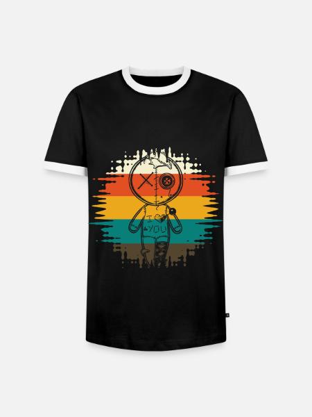 Voodoo doll I love you - Men's Ringer Shirt - black/white