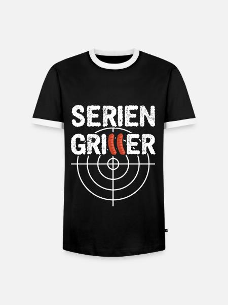 Grillen Seriengriller - Männer Kontrast-T-Shirt - Schwarz/Weiß