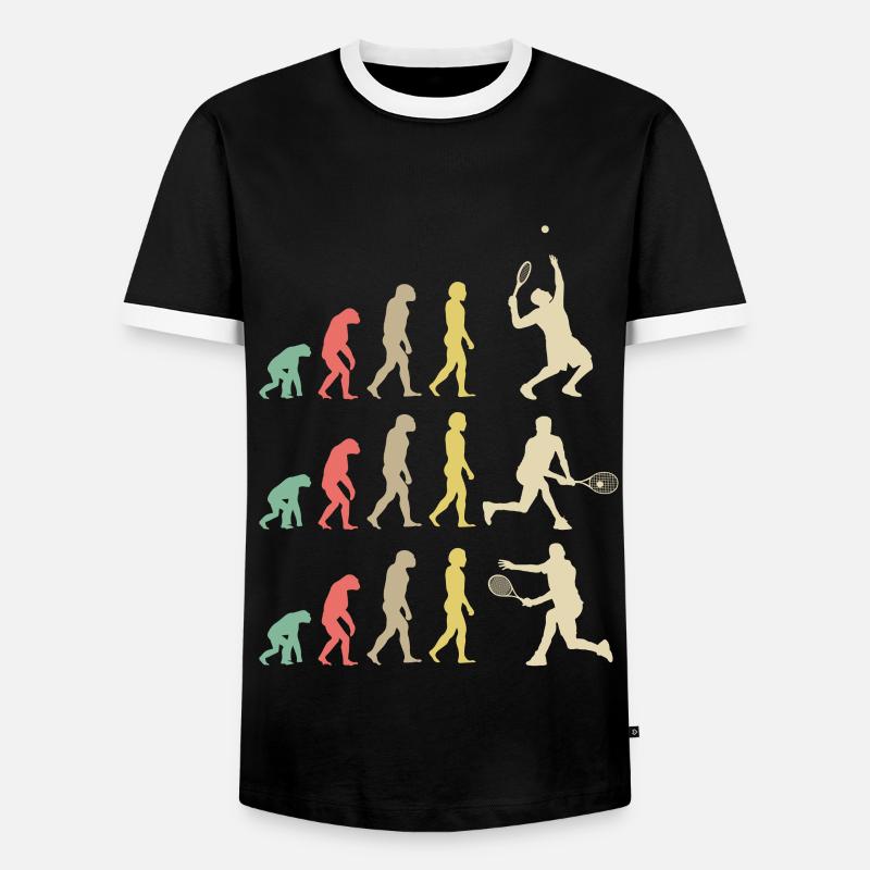 Tennis evolution - Men's Ringer Shirt - black/white