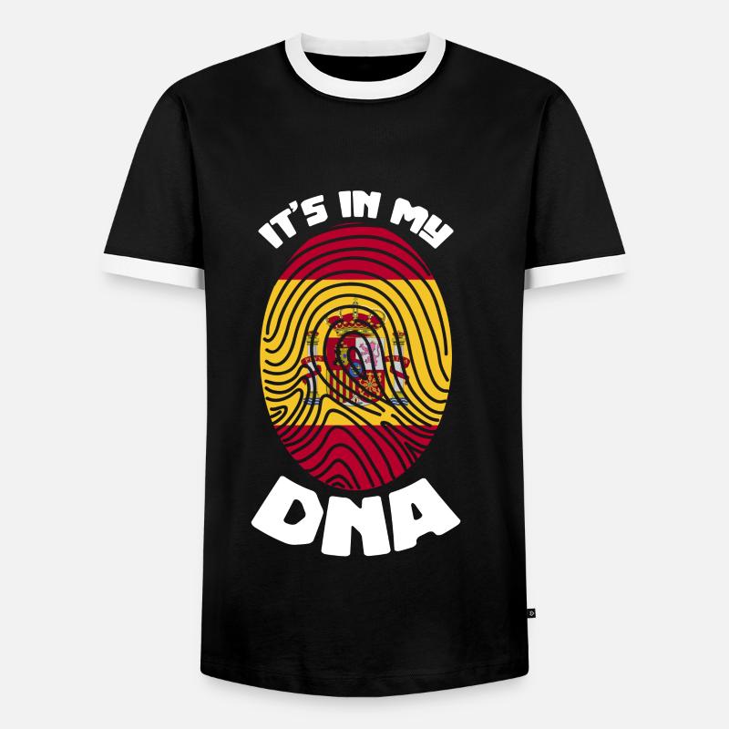 Spanien Flagge Spanier Spanierin DNA - Männer Kontrast-T-Shirt - Schwarz/Weiß