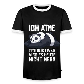 Ich Atme Produktiver Wird Es Heute Nicht - Männer Kontrast-T-Shirt - Schwarz/Weiß - Vorne - AI Model Female 172 light (172cm) & AI Model Male 178 light (178cm)