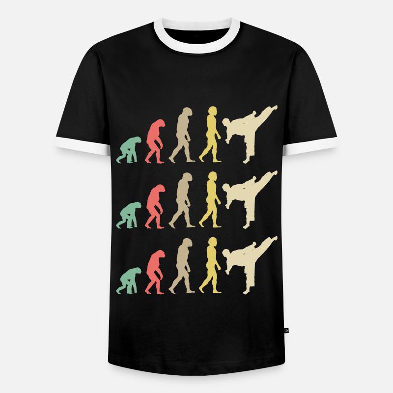 Karate Evolution - Taekwondo - Männer Kontrast-T-Shirt - Schwarz/Weiß