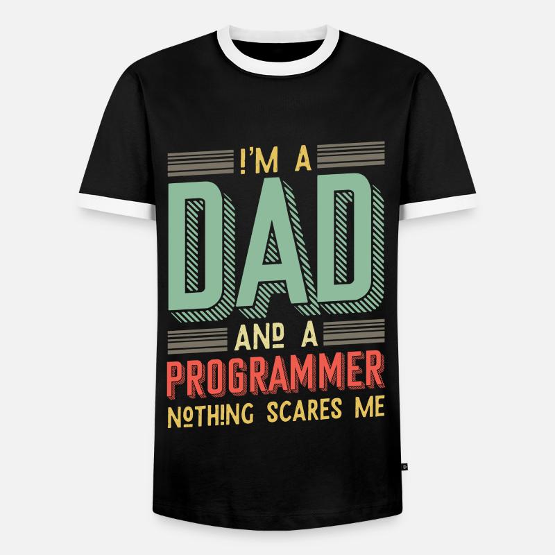 I'm a dad and a programmer - Männer Kontrast-T-Shirt - Schwarz/Weiß