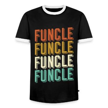 Oncle funcle - T-shirt contrasté Homme - noir/blanc - Devant - AI Model Female 172 light (172cm) & AI Model Male 178 light (178cm)