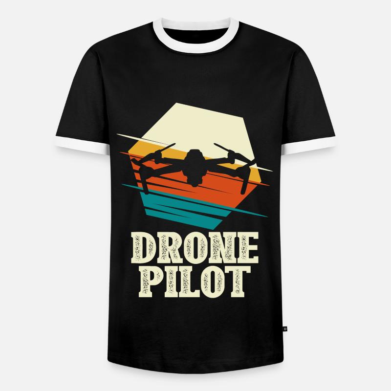Drone Pilot - Quadcopter Multicopter - Men's Ringer Shirt - black/white