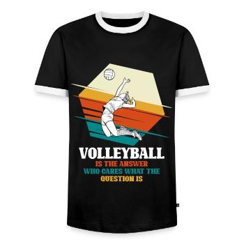 Le volleyball est la réponse - les joueurs de volleyball - T-shirt contrasté Homme - noir/blanc - Devant - AI Model Female 172 light (172cm) & AI Model Male 178 light (178cm)
