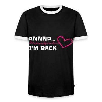 Cadeaux et accessoires pour le rétablissement - T-shirt contrasté Homme - noir/blanc - Devant - AI Model Female 172 light (172cm) & AI Model Male 178 light (178cm)