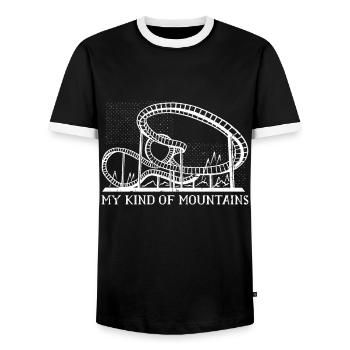 Parc d'attractions Roller Coaster - T-shirt contrasté Homme - noir/blanc - Devant - AI Model Female 172 light (172cm) & AI Model Male 178 light (178cm)