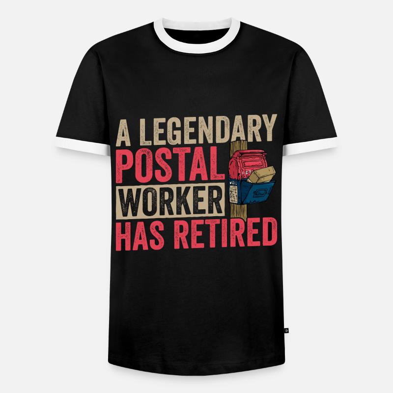Retired Postal Worker - Men's Ringer Shirt - black/white