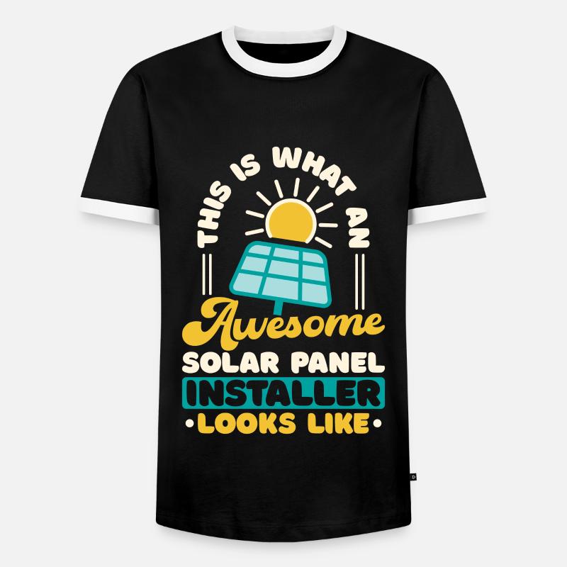 Solar Panel Installer - Men's Ringer Shirt - black/white