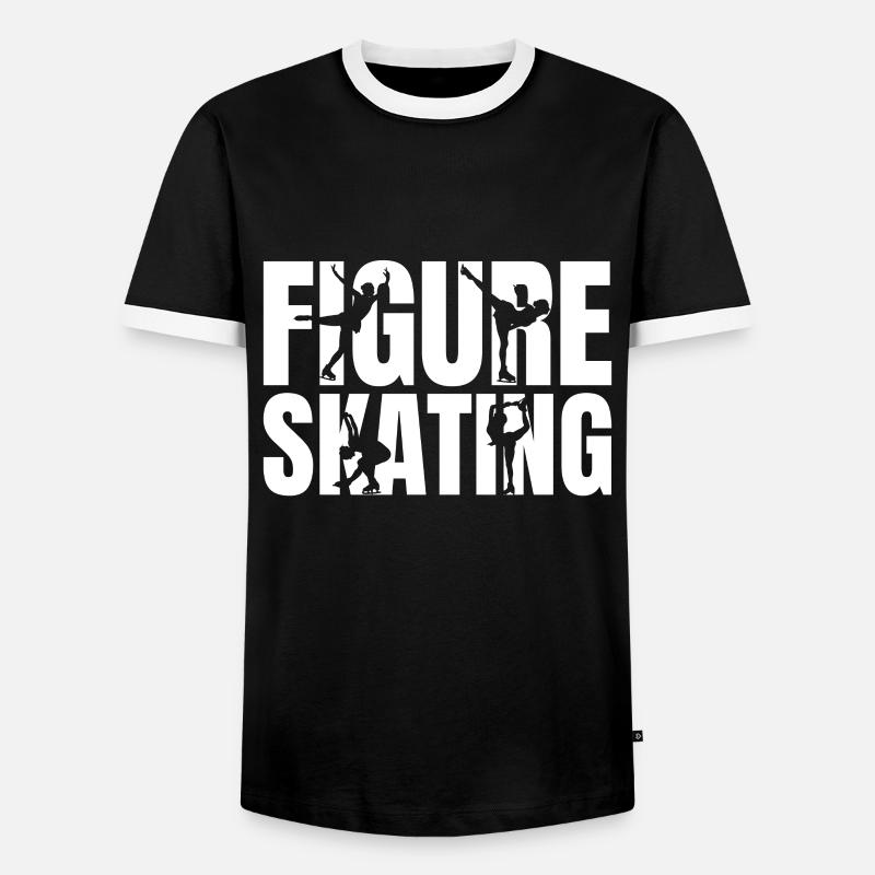 Eiskunstlauf Eiskunstlauf - Männer Kontrast-T-Shirt - Schwarz/Weiß