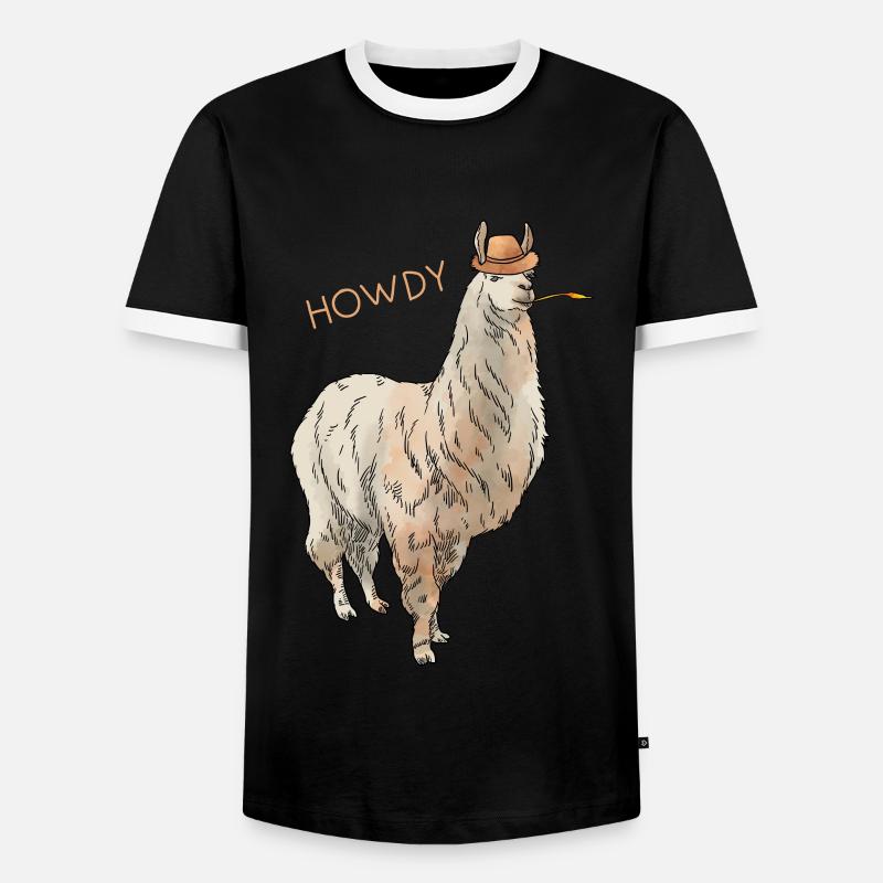 Lama - Men's Ringer Shirt - black/white