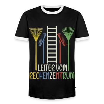 Leiter Vom Rechenzentrum - Garten Wortwitz - Männer Kontrast-T-Shirt - Schwarz/Weiß - Vorne - AI Model Female 172 light (172cm) & AI Model Male 178 light (178cm)