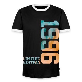 30E ÉDITION LIMITÉE ANNIVERSAIRE 1996 - T-shirt contrasté Homme - noir/blanc - Devant - AI Model Female 172 light (172cm) & AI Model Male 178 light (178cm)