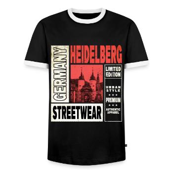 Heidelberg Deutschland Stadt Skyline Heimat Liebe - Männer Kontrast-T-Shirt - Schwarz/Weiß - Vorne - AI Model Female 172 light (172cm) & AI Model Male 178 light (178cm)