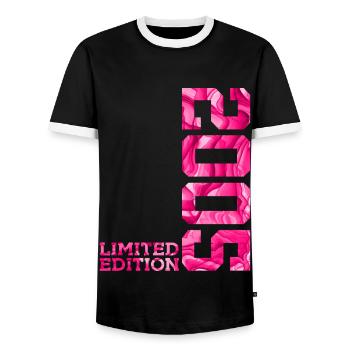 21ST BIRTHDAY PINK LIMITED EDITION 2005 - Men's Ringer Shirt - black/white - Front - AI Model Female 172 light (172cm) & AI Model Male 178 light (178cm)