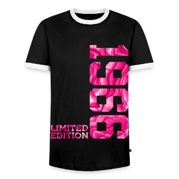 60E ANNIVERSAIRE ÉDITION LIMITÉE ROSE 1966 - T-shirt contrasté Homme - noir/blanc - Devant - AI Model Female 172 light (172cm) & AI Model Male 178 light (178cm)