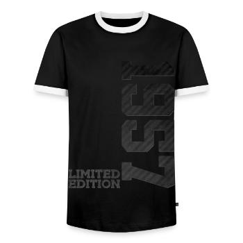 69E ANNIVERSAIRE ÉDITION LIMITÉE 1957 - T-shirt contrasté Homme - noir/blanc - Devant - AI Model Female 172 light (172cm) & AI Model Male 178 light (178cm)