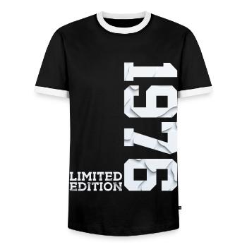 50E ANNIVERSAIRE ÉDITION LIMITÉE 1976 - T-shirt contrasté Homme - noir/blanc - Devant - AI Model Female 172 light (172cm) & AI Model Male 178 light (178cm)