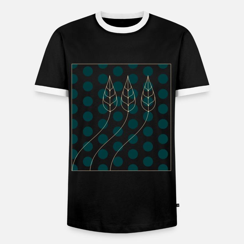 Plant Pattern Dots - Men's Ringer Shirt - black/white