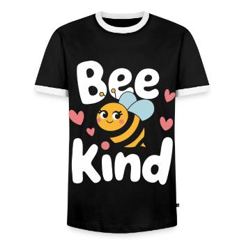 abeille abeille apicultrice abeille abeille - T-shirt contrasté Homme - noir/blanc - Devant - AI Model Female 172 light (172cm) & AI Model Male 178 light (178cm)