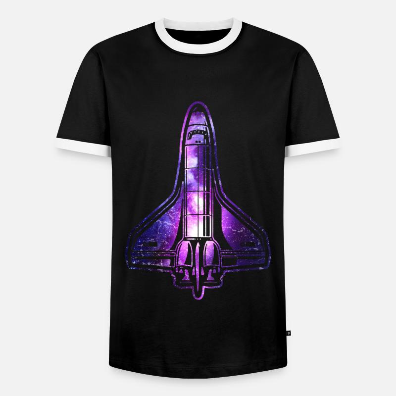 Space Shuttle Rocket Spacecraft - Men's Ringer Shirt - black/white