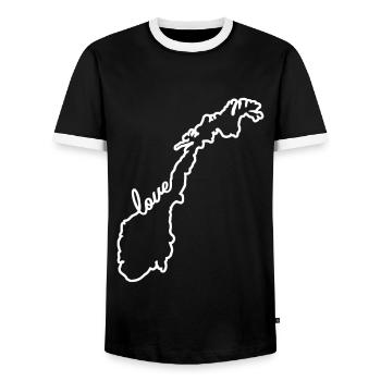 Norvège - T-shirt contrasté Homme - noir/blanc - Devant - AI Model Female 172 light (172cm) & AI Model Male 178 light (178cm)
