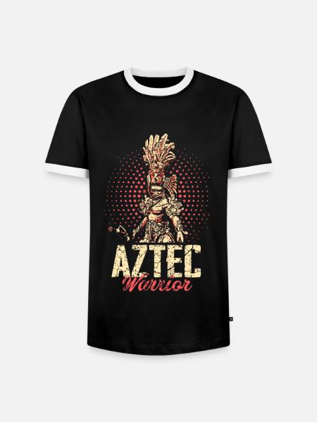 Azteken Krieger Mexiko - Männer Kontrast-T-Shirt - Schwarz/Weiß