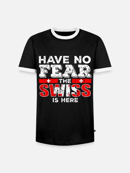 Suisse suisse suisse drapeau - T-shirt contrasté Homme - noir/blanc