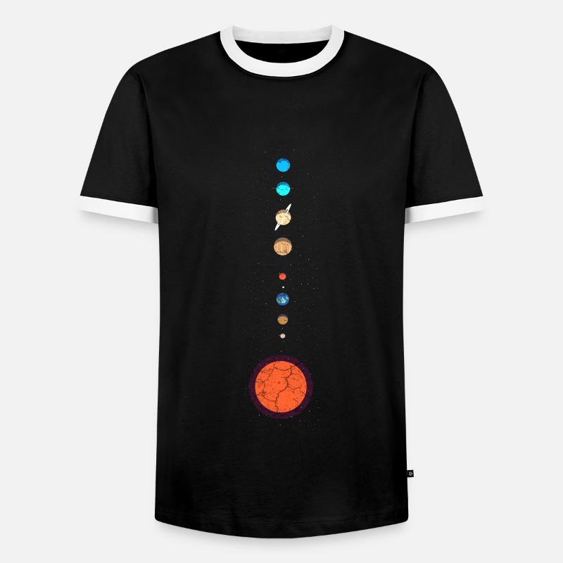Solar system planets - Men's Ringer Shirt - black/white