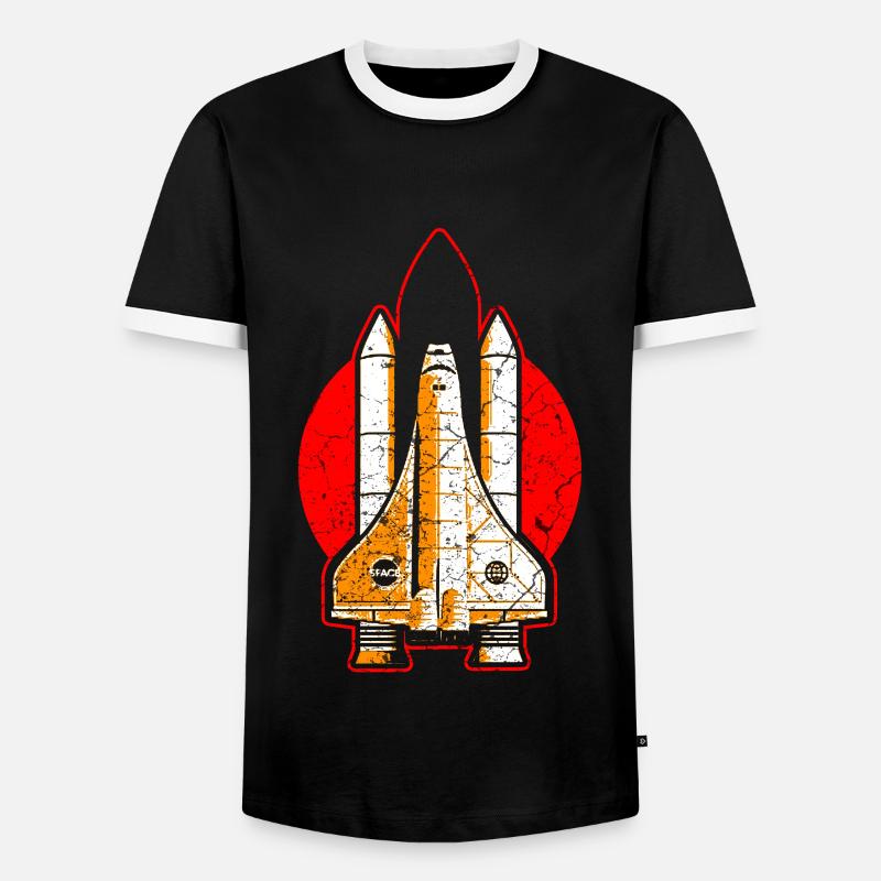 Space Shuttle NASA rocket - Men's Ringer Shirt - black/white