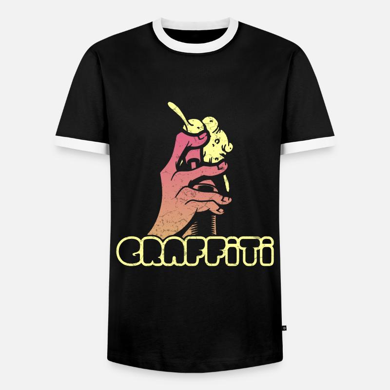 Graffiti - Men's Ringer Shirt - black/white