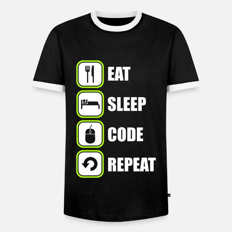Prgrammierer Programmiererin Programmieren Code - Männer Kontrast-T-Shirt - Schwarz/Weiß
