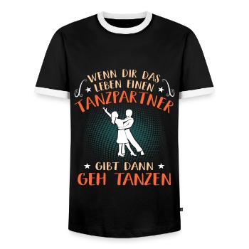 Leben Tanzpartner Gibt Geh Tanzen Tanzkurs Tänzer - Männer Kontrast-T-Shirt - Schwarz/Weiß - Vorne - AI Model Female 172 light (172cm) & AI Model Male 178 light (178cm)