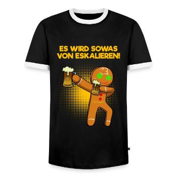Es Wird Sowas Von Eskalieren Lustig Dabbing - Männer Kontrast-T-Shirt - Schwarz/Weiß - Vorne - AI Model Female 172 light (172cm) & AI Model Male 178 light (178cm)