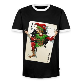 JOKER - Männer Kontrast-T-Shirt - Schwarz/Weiß - Vorne - AI Model Female 172 light (172cm) & AI Model Male 178 light (178cm)
