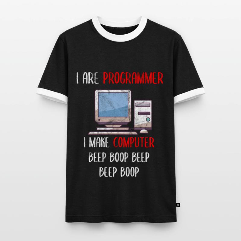 I Are Programmer Funny Computer Programming Men's Ringer Shirt
