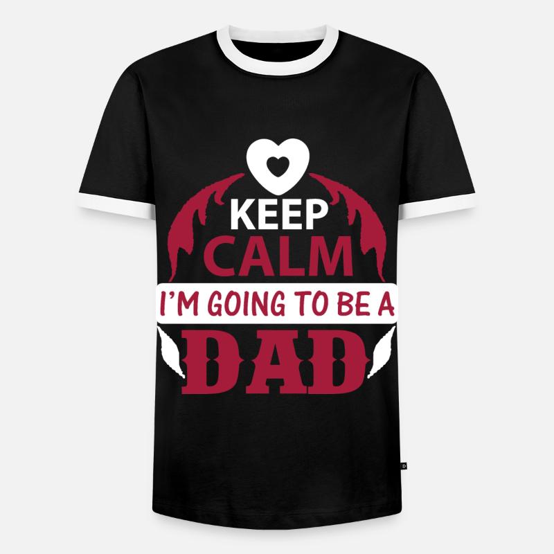 KEEP CLAM I M GOING TO BE DAD - Men's Ringer Shirt - black/white
