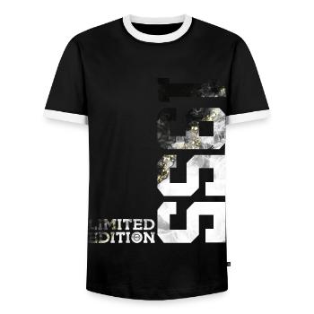 71E ANNIVERSAIRE ÉDITION LIMITÉE 1955 - T-shirt contrasté Homme - noir/blanc - Devant - AI Model Female 172 light (172cm) & AI Model Male 178 light (178cm)