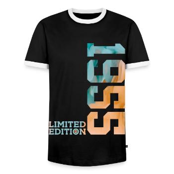 71E ANNIVERSAIRE ÉDITION LIMITÉE 1955 - T-shirt contrasté Homme - noir/blanc - Devant - AI Model Female 172 light (172cm) & AI Model Male 178 light (178cm)
